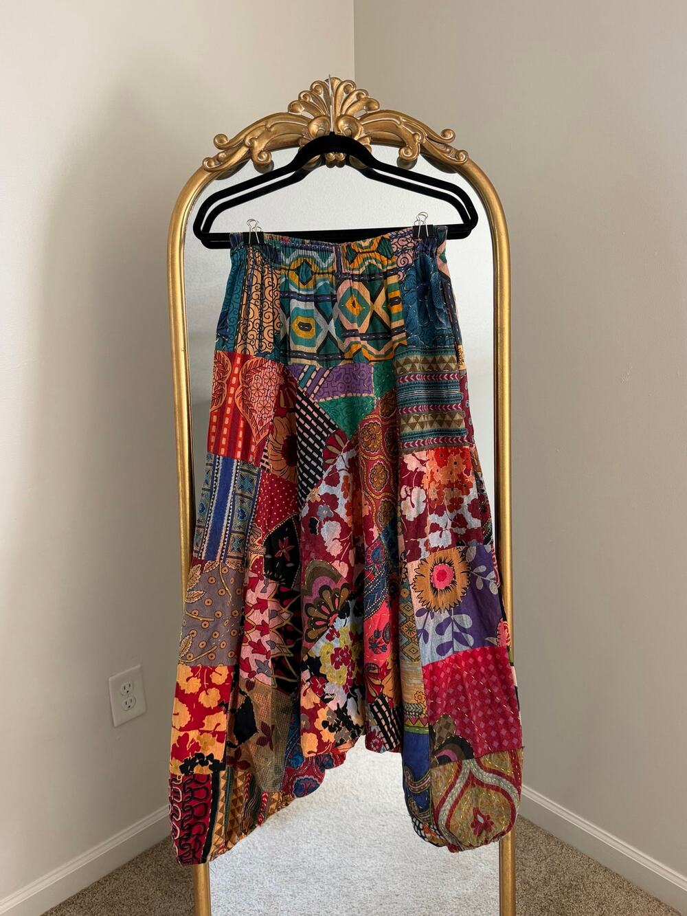 Patchwork Multicolor Baggy Harem Pants